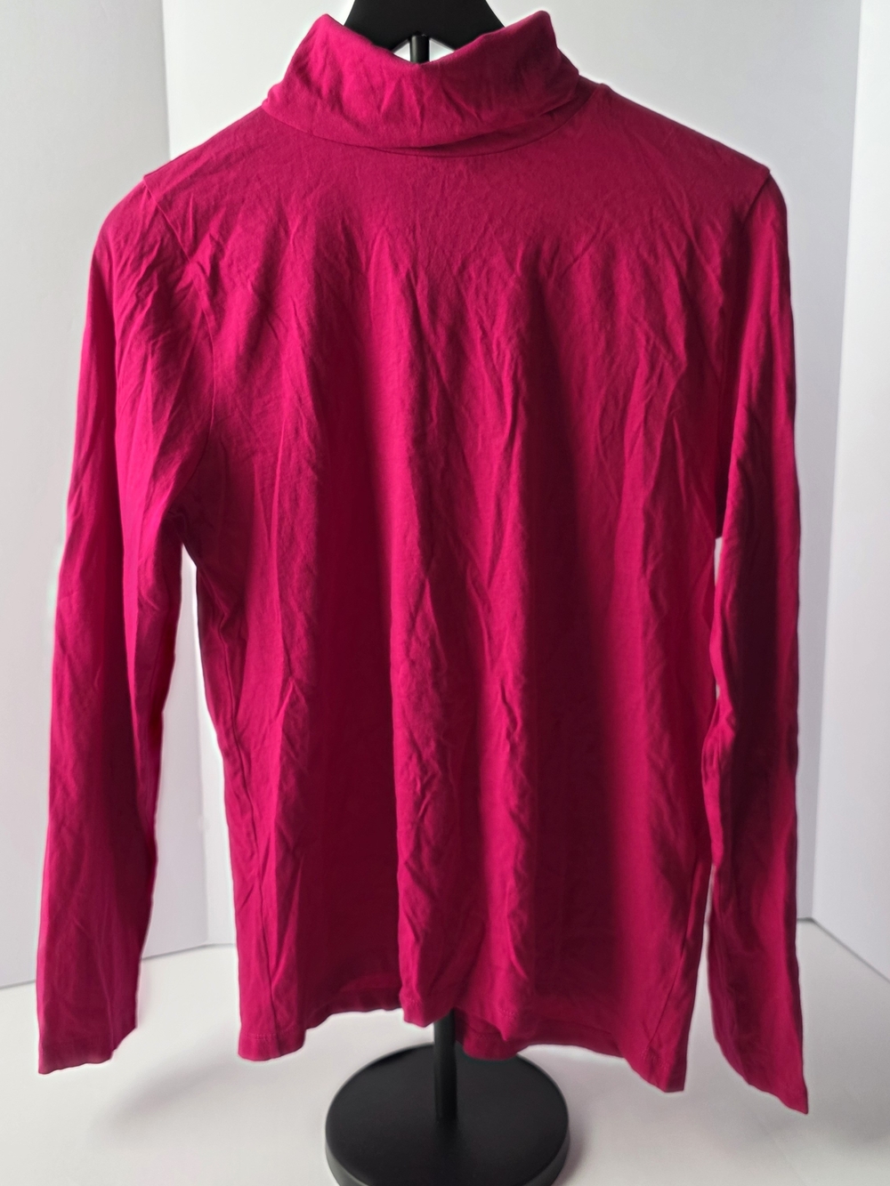 J. Crew Bright Pink Long Sleeve Turtleneck Tee